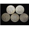 Image 2 : 5 ASSORTED 40% SILVER KENNEDY HALF DOLLARS