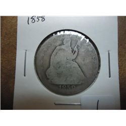 1858 SEATED LIBERTY HALF DOLLAR