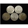 Image 2 : 5 ASSORTED 40% SILVER KENNEDY HALF DOLLARS
