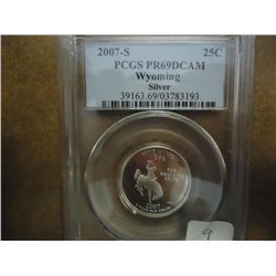 2007-S SILVER WYOMING QUARTER PCGS PR69 DCAM