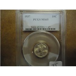 1937 MERCURY DIME PCGS MS65