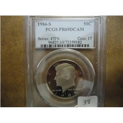 1984-S KENNEDY HALF DOLLAR PCGS PR69 DCAM