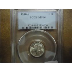 1940-S MERCURY DIME PCGS MS66