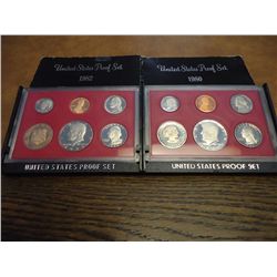 1980 & 1982 US PROOF SETS (WITH BOXES)