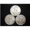 Image 1 : 1941,42 & 43 WALKING LIBERTY HALF DOLLARS