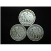 Image 2 : 1941,42 & 43 WALKING LIBERTY HALF DOLLARS