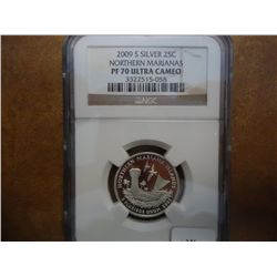 2009-S SILVER NORTHERN MARIANAS QUARTER NGC PF70