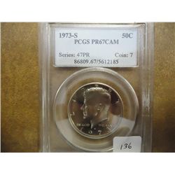 1973-S KENNEDY HALF DOLLAR PCGS PR67 CAM