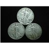 Image 1 : 1943,44 & 45 WALKING LIBERTY HALF DOLLARS