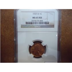 1937-D LINCOLN CENT NGC MS65RD