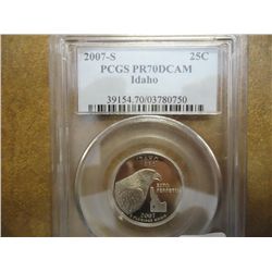 2007-S IDAHO QUARTER PCGS PR70 DCAM