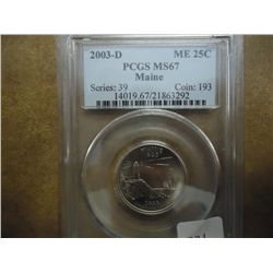 2003-D MAINE QUARTER PCGS MS67