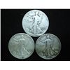 Image 1 : 1942,1943-S & 44-S WALKING LIBERTY HALF DOLLARS