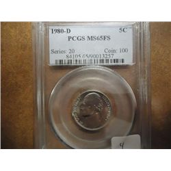 1980-D JEFFERSON NICKEL PCGS MS65FS