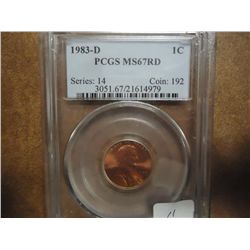 1983-D LINCOLN CENT PCGS MS67RD