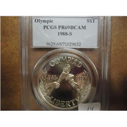 1988-S OLYMPIC SILVER DOLLAR PCGS PR69 DCAM