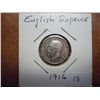 Image 1 : 1916 GREAT BRITAIN SILVER 6 PENCE