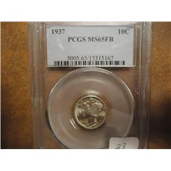 1937 MERCURY DIME PCGS MS65FB