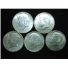Image 1 : 5 ASSORTED 40% SILVER KENNEDY HALF DOLLARS