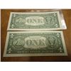Image 2 : 2-2003-A $1 FRN'S LOW CONSECUTIVE SERIAL 'S (UNC)