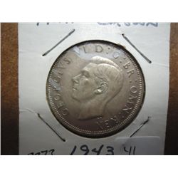1943 GREAT BRITAIN SILVER HALF CROWN .2273 OZ. ASW