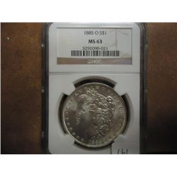 1885-O MORGAN SILVER DOLLAR NGC MS63