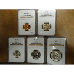 1961 US SILVER PROOF SET ALL NGC SLABS