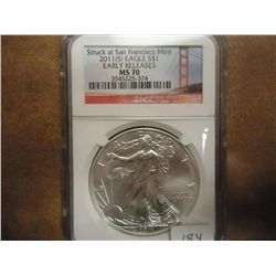 2011-S AMERICAN SILVER EAGLE NGC MS70