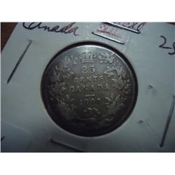 1909 CANADA SILVER 25 CENTS