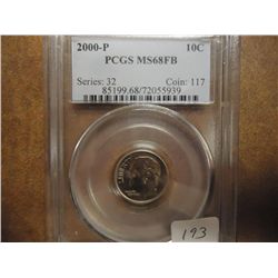 2000-P ROOSEVELT DIME PCGS MS68FB