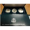 Image 1 : 1994 US VETERANS 3 SILVER DOLLAR PROOF SET