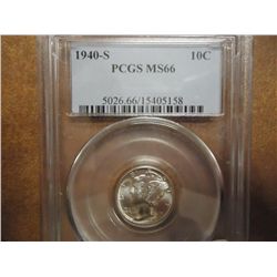 1940-S MERCURY DIME PCGS MS66