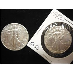 1941 (EF/AU) & 1942 AU WALKING LIBERTY HALVES