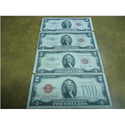 1928-G,53,53-A & 53-B $2 US RED SEAL NOTES