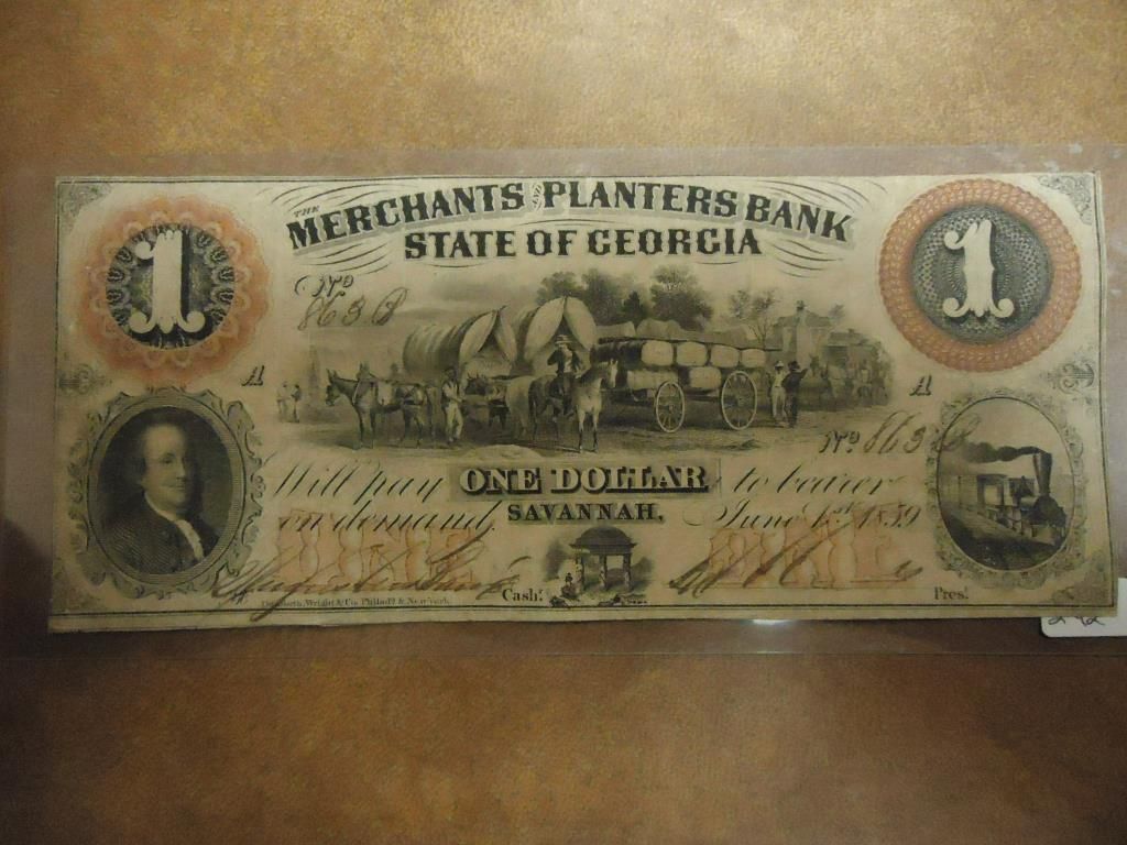 1859 MERCHANTS PLANTERS BANK OF GEORGIA $1