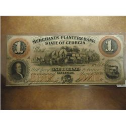 1859 MERCHANTS PLANTERS BANK OF GEORGIA $1