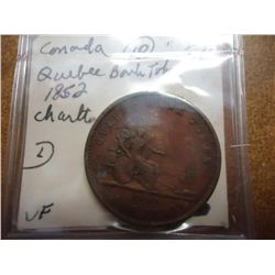 1852 QUEBEC HALF PENNY BANK TOKEN