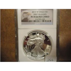 2013-W AMERICAN SILVER EAGLE NGC PF70 ULTRA CAMEO