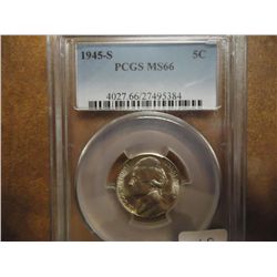 1945-S 35% SILVER JEFFERSON WAR NICKEL PCGS MS66