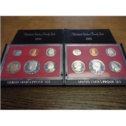 1981 & 1982 US PROOF SETS (WITH BOXES)