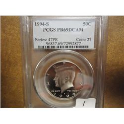 1994-S KENNEDY HALF DOLLAR PCGS PR69 DCAM