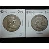 Image 1 : 1953-D & 54-D FRANKLIN HALF DOLLARS