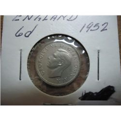 1952 GREAT BRITAIN SIX PENCE UNC