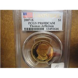 2007-S JEFFERSON DOLLAR PCGS PR69 DCAM