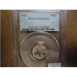 1942 MERCURY DIME PCGS MS65FB