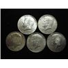 5 ASSORTED 40% SILVER KENNEDY HALF DOLLARS