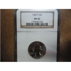 1984-P WASHINGTON QUARTER NGC MS66