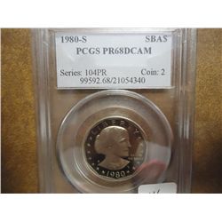 1980-S SBA DOLLAR PCGS PR68 DCAM