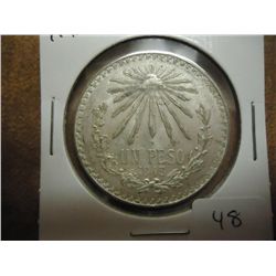 1943-M MEXICO CAP & RAYS SILVER PESO