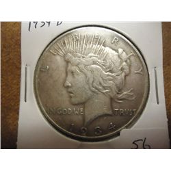 1934-D PEACE SILVER DOLLAR